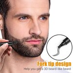 Beard Pencil Filler - Waterproof Long Lasting Micro-Fork Tip with Bristle Beard Brush for Men
