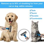 2 in 1 Pet Grooming Brush - Safe Undercoat Rake Dematting Tool Shedding Comb for Dogs Cats