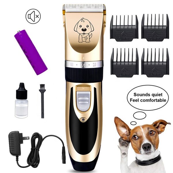 Dog Grooming Kit - Rechargeable Cordless Quiet Electric Hair Clipper Thick Coats Trimmer Shaver
