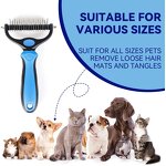 Double Sided Pet Brush - Best Seller Shedding Dematting Undercoat Rake Remove Tangles Cats Dogs