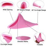 Reusable Female Urinal - Travel Portable New Version Silicone Funnel Feminine Hygiene Pee Cup