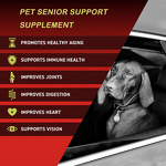 Senior Dog Multivitamin - Manufacturer - Healthy Aging Brain Heart Vision Joint Mobility