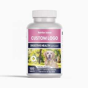 Dog Digestive Tablet - Manufacturer - 60 Chewable Multiple Strains Prebiotics Probiotics Powder