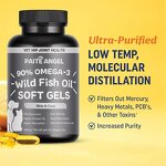 Wild Fish Oil Softgels - Manufacturer - Custom RTG 3X Absorption Heart Brain Joint 90% Ultra-Pure