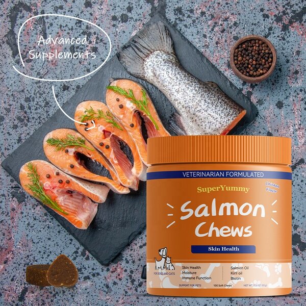 Salmon Oil Chew Treats - Manufacturer - Wholesale 120 Omega 3 Skin Coat Itch Allergy Relief