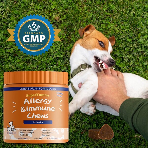 Dog Itch Support Treats - Manufacturer - 120 Natural Soothe Scratching Licking Chewing