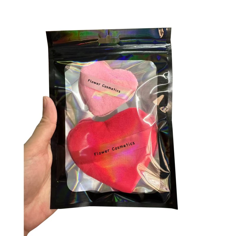 Powder Puff Container Manufacturer - Heart Shape Loose Powder Jar with Puff