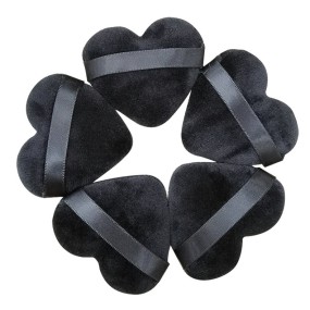Makeup Sponges Supplier - Black Heart Velvet Powder Applicator Puff