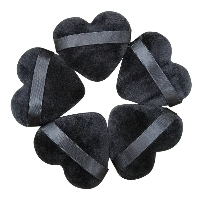Makeup Sponges Supplier - Black Heart Velvet Powder Applicator Puff