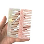 发梳工厂-粉色醋酸热梳宽齿