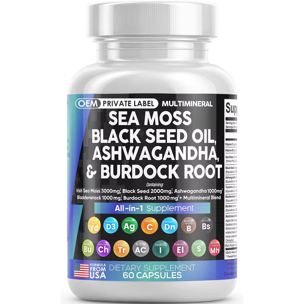 Sea Moss Capsules - Manufacturer - Wholesale Himalayan Ashwagandha Shilajit Marine Nutrient