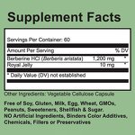 Berberine HCL Capsules - Manufacturer - 500Mg Herbal Powder 120 Capsules Dietary Supplement