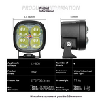 Car LED Spotlight - Manufacturer - Four-Leaf Clover 4-Lens Waterproof for Car Motorcycle 1-Year Warranty