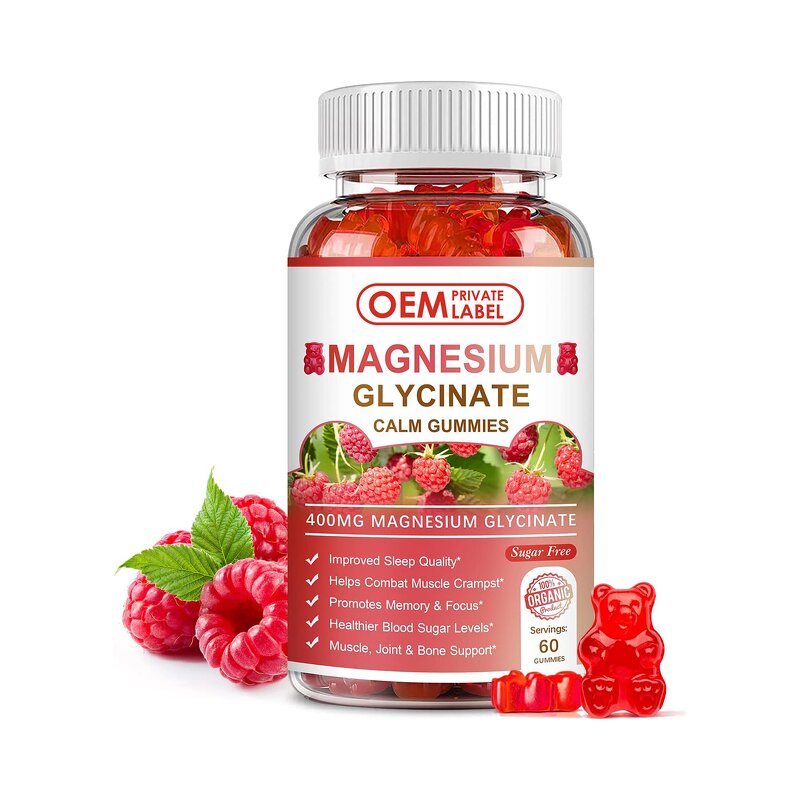Magnesium Glycinate Gummy - Manufacturer - 90 Custom Bears Adults Pregnant Women Cross-Border