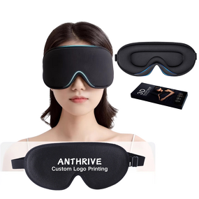 Sleep Mask Manufacturer - Anthrive Custom Logo 3D 100% Shades Night Sleeping Cover Ice Silk for Travel Blackout Blindfold