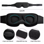 Sleep Eye Mask Manufacturer - Anthrive 3D Black Custom Ice Silk Memory Foam Travel with Adjustable Strap