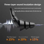 Swim Earplugs Manufacturer - Anthrive Reusable Black Shark Fin Silicone with Case Hearing Protection for Travel Concerts Sleeping