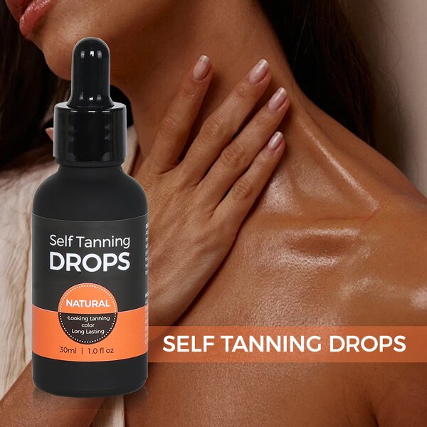 Self Tan Serum Manufacturer - Private Label Deep Dark Tanning Drops for Face and Body Sunless Body Oil for Skin Care