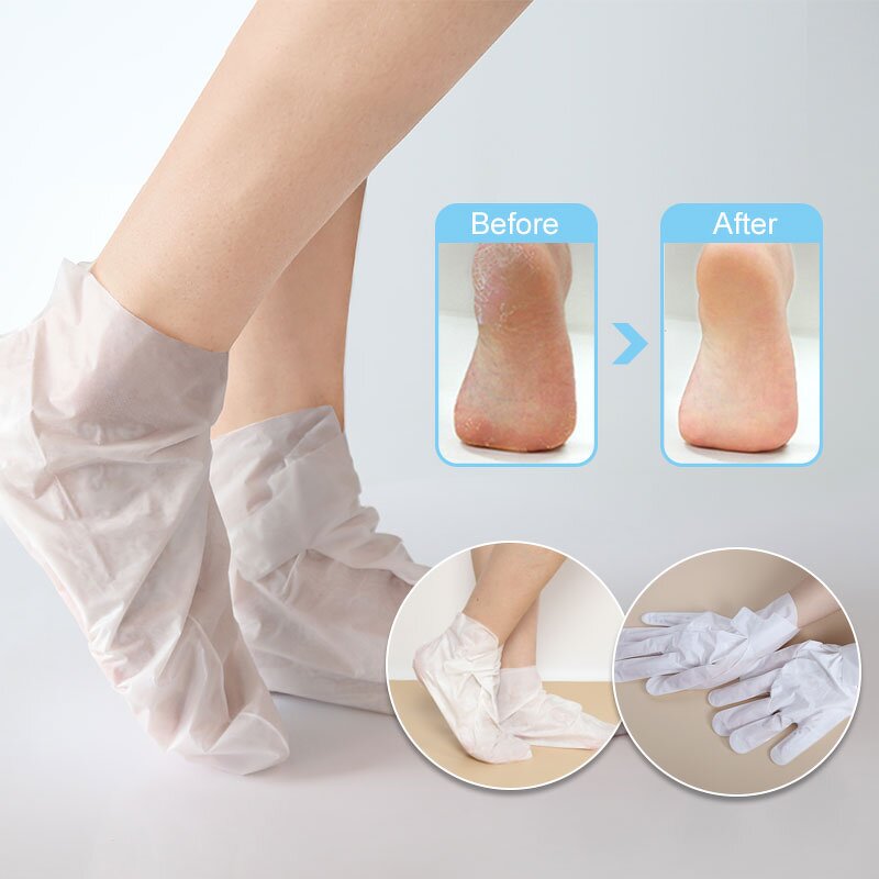 Foot Sheet Mask Manufacturer - Private Label Soothing Skin Care Moisturizing Goat Milk Nourishing Hand and Foot