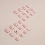 贴片美甲供应商-白花渐变仙女甲