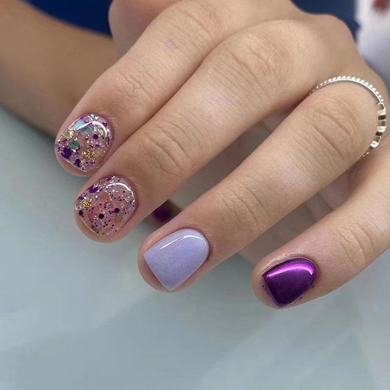 Press on Nails Factory - Purple Beauty Fashion False Nails