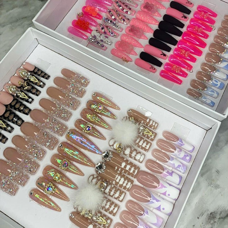 Press on Nails Manufacturer - Custom Ballerina Coffin Tip Nails