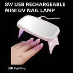 Nail Dryer Manufacturer - 8W Mini Portable USB Rechargeable Gel UV 8 LEDs Nail Lamp with Mirror Salon