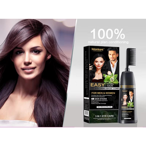 Hair Dye Manufacturer - Professional 3-in-1 Permanent High Quality Safety Black Color Comb Cream 3-in-1 Professional & OEM