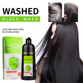 Hair Dye Shampoo Manufacturer - Natural Black Instantly Coloring Argan Oil Apple Hair Care Ammonia Free Long Lasting & Private Label