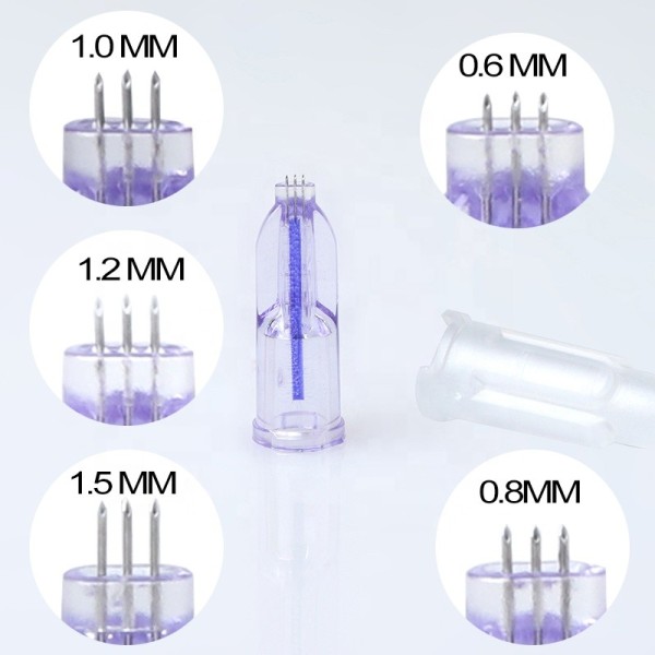 柔软中胚层针生产商-34G 0.6-1.5毫米3针纳米