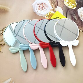 Hand Mirror Manufacturer - Simple and Cute for Girls Bow Knot Design Round & Hot Selling Handheld