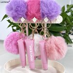 Lip Oil Manufacturer - Moisturizing Big Brush Makeup Lip Balm Vegan Fruit Flavor with Keychain & Private Label