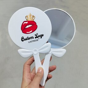 Cosmetic Mirror Manufacturer - Plastic Bow Portable Hand Held & Wholesale High Quality