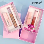 Lipstick Kit Manufacturer - Vegan 3 in 1 Lipstick Lipgloss Wooden Lipliner Kit Custom Lip Gloss Lip Oil and Liner Set with logo & OEM Private Label