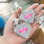 Compact Mirror Manufacturer - Metal Love Keychain Heart Shaped Travel Pocket Mirror Keychain & Private Logo Gift