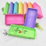 Eyelashes Box Manufacturer - Nude Wholesale Private Label 3d Mink Lashes case Print logo Eyelash Packaging Box