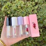 Lip Gloss Packaging Manufacturer - Big Brush Applicator Low Moq Luxury White Pink Large Brush Empty Lip Glaze Tube & Wholesale