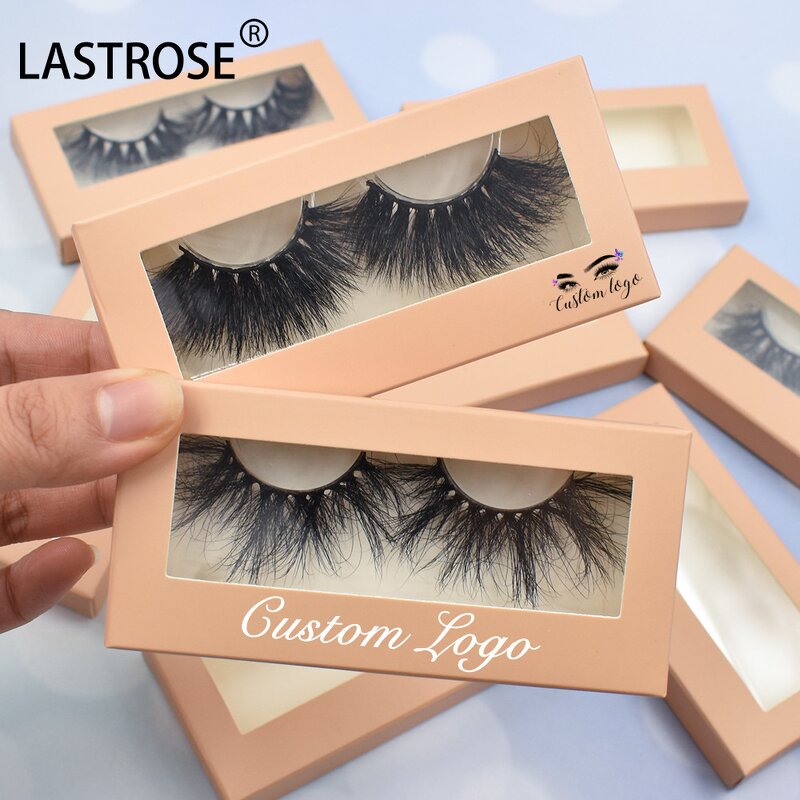 Eyelashes Manufacturer - Last Rose Hot Sell Fluffy Handmade Wholesale Mink 25mm Print logo Eyelash Box Packaging