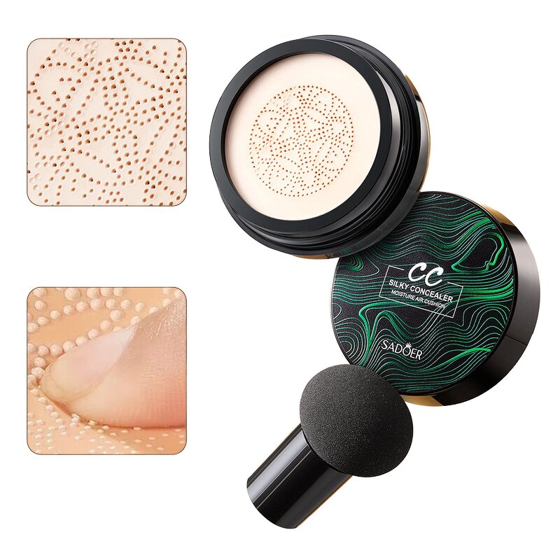 Concealer Manufacturer - SADOER CC Silky Moisture Air Cushion BB Cream Full Coverage Waterproof Long-lasting Pearl for All Skin Types Dark Circles