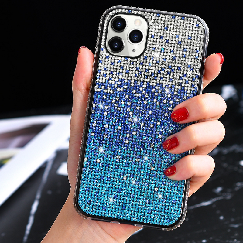 Phone Case Manufacturer - Compatible for 16/17/13/XSMax/XR/SE New Model Luxury Shockproof PC+TPU Gradient Rhinestone Inlaid Diamond