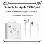 Wired Headphones Manufacturer - RLX Popular Heavy Bass Flat-Head In-Ear Noise-Canceling IPX-7 Waterproof AAC for iPhone 15/16 Type-C