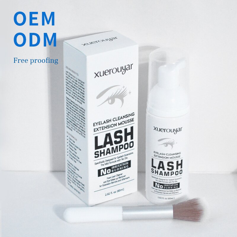 Lash Shampoo Manufacturer - OEM ODM Beauty Eye Makeup Remover Wash Eyelash Extension Cleansing Mousse Foam Cleanser Kit Concentrate with Brush