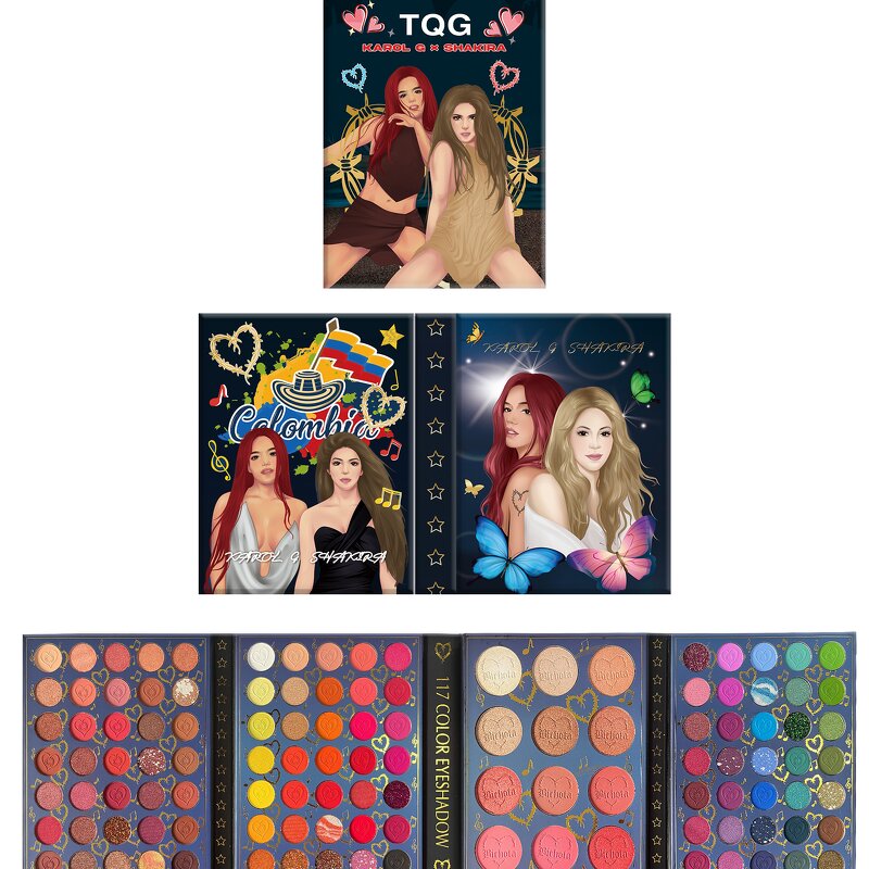 Eye Shadow Palette Manufacturer - 4-Pages Hada Palette Shakira Karol g Long Lasting High Pigment Shimmer Metallic for Dark