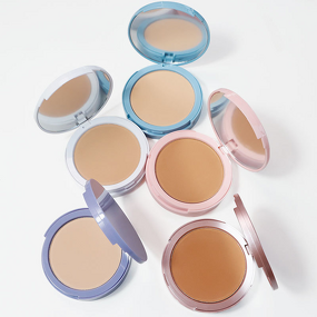 Face Powder Manufacturer - Custom Private Label Cosmetic Pressed Compact Makeup Foundation with Puff