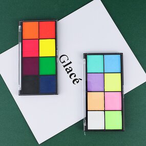 Eyeshadow Palette Manufacturer - Cosmetic Makeup 8-color Oil Based Uv Neon Face Body Paint for Kids and Adult