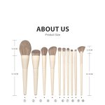 Makeup Brushes Manufacturer - 10 Pcs Custom Logo Travel Size Private Label Portable Cosmetic Kit Beige Brush Set