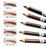 Eye Brow Pencil Manufacturer - New Arrival OEM Waterproof 3 in 1 with Brush Long Lasting Microblading Vegan Wooden
