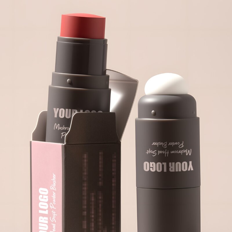 Cream Blush Stick Manufacturer - Custom Logo High Color Payoff Smooth Texture Long Wearing Built in Sponge
