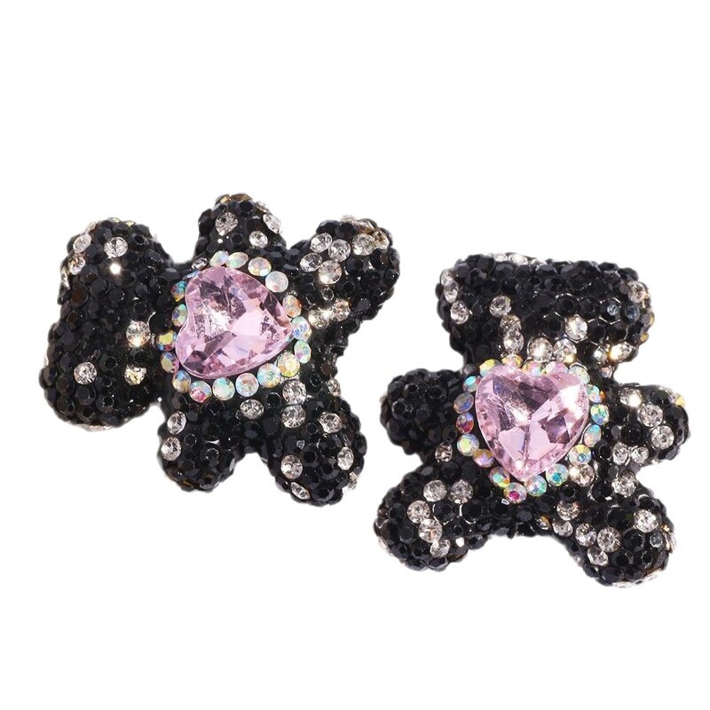 Pen Beads Manufacturer - Bling Diamond Heart Bear for DIY Chain Key Decorations