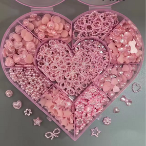 Resin Charms Manufacturer - Mini Half Pearl Bow Heart Star for DIY Junk Phone Case